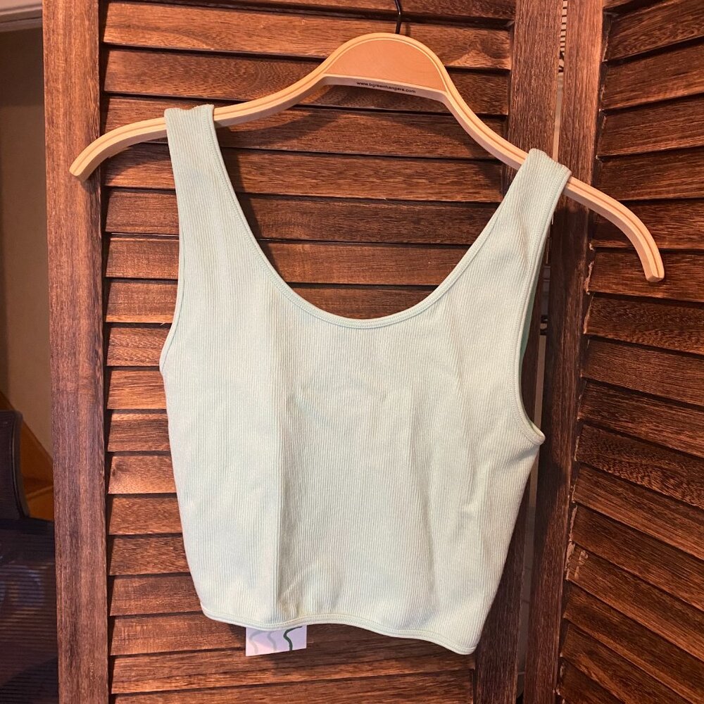 C'est Moi Rib Reversible Twist Bralette Honeydew